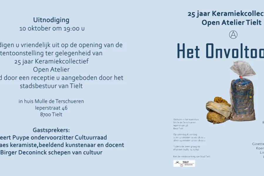 Het Onvoltooide 25 jaar Keramiekcollectief Open Atelier Tielt