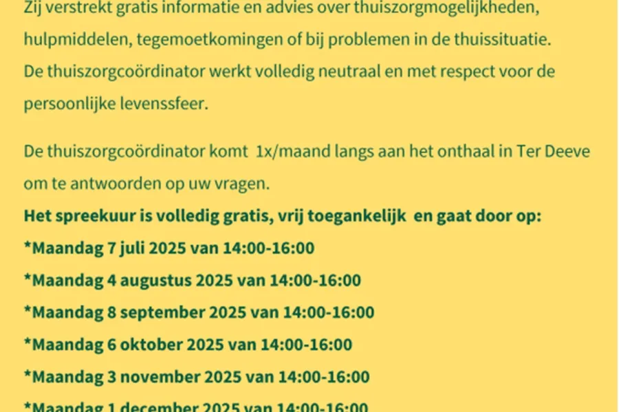 SPREEKUUR THUISZORGCOÖRDINATOR