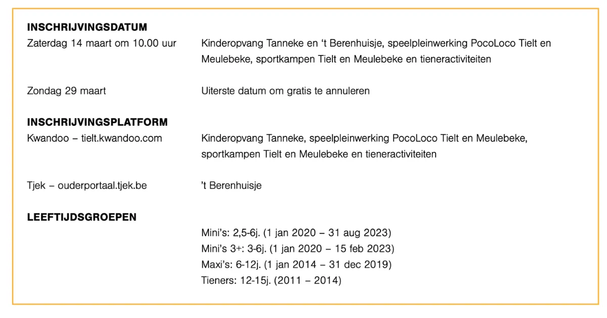© Stad Tielt - vakantiewerking paasvakantie